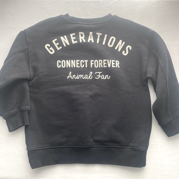 Zara Toddler Sweatshirt “Generations Connect Forever” Animal Fan Black 3-4 years - Picture 4 of 6